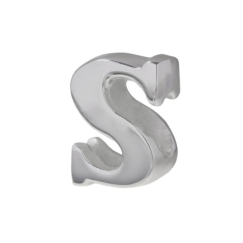 Individuality Beads Sterling Silver Initial Bead, Womens, Grey