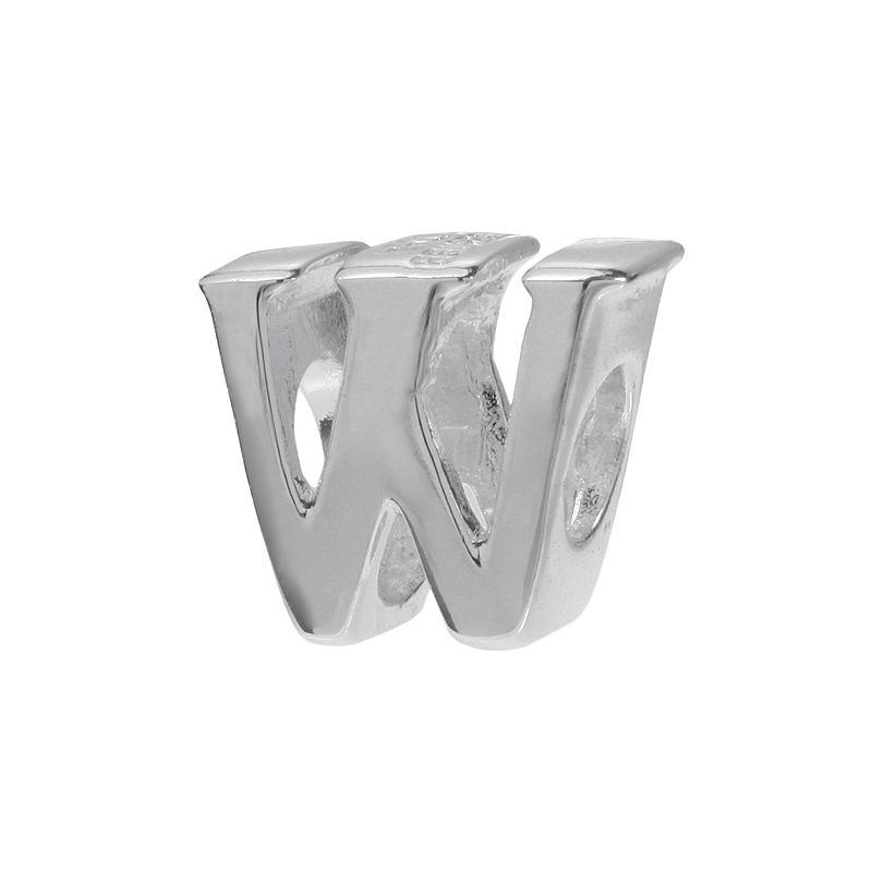 Individuality Beads Sterling Silver Initial Bead, Womens, Grey