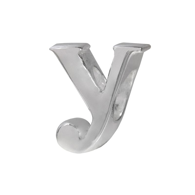 Individuality Beads Sterling Silver Initial Bead, Womens, Grey