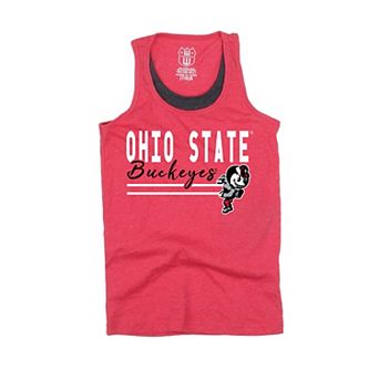 Girls Youth Wes & Willy Scarlet Ohio State Buckeyes Racerback Tank Top