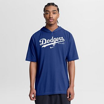 Men's Nike Royal Los Angeles Dodgers Arched Wordmark Tri-Blend Hooded T-Shirt