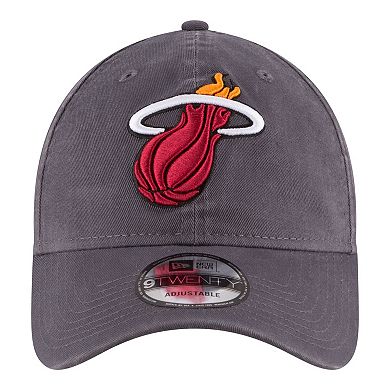Men's New Era Charcoal Miami Heat Team 2.0 9TWENTY Adjustable Hat