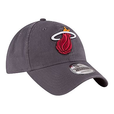 Men's New Era Charcoal Miami Heat Team 2.0 9TWENTY Adjustable Hat