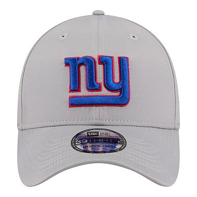 Men's New Era Gray New York Giants Perforated 39THIRTY Flex Hat