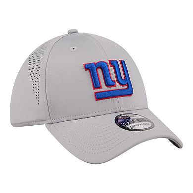 Men's New Era Gray New York Giants Perforated 39THIRTY Flex Hat