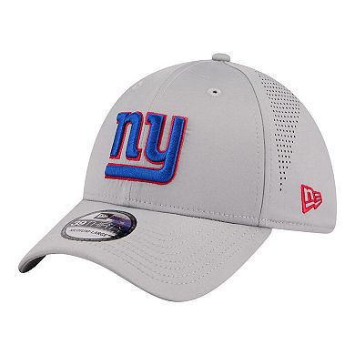 Men's New Era Gray New York Giants Perforated 39THIRTY Flex Hat
