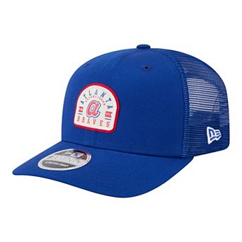 Men's New Era Royal Atlanta Braves Throwback Contest 9SEVENTY Adjustable Trucker Hat