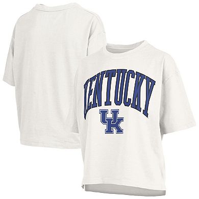 Women's Pressbox White Kentucky Wildcats Plus Size Nelson Motley Crew Oversized Slub T-Shirt