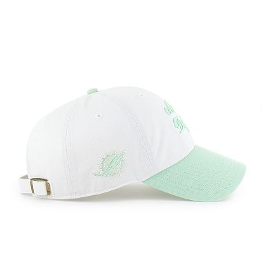 Women's '47 White Miami Dolphins Gelato Two-Tone Clean Up Adjustable Hat