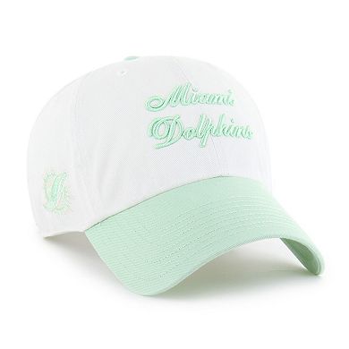 Women's '47 White Miami Dolphins Gelato Two-Tone Clean Up Adjustable Hat