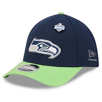 Men's New Era College Navy/Neon Green Seattle Seahawks 2026 NFL Draft 39THIRTY M-Crown Flex Hat