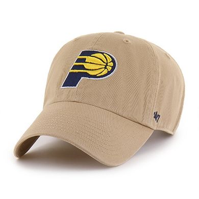 Men's '47 Khaki Indiana Pacers Logo Clean Up Adjustable Hat