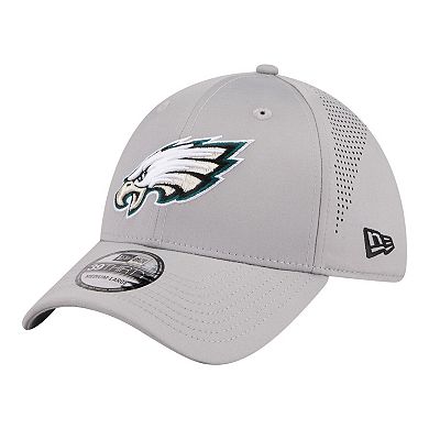 Men's New Era Gray Philadelphia Eagles Perforated 39THIRTY Flex Hat