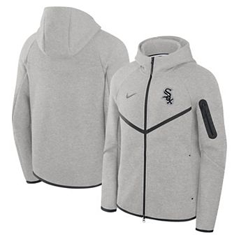 Men's Nike Heather Gray Chicago White Sox Tech Fleece Raglan Full-Zip Windrunner Hoodie