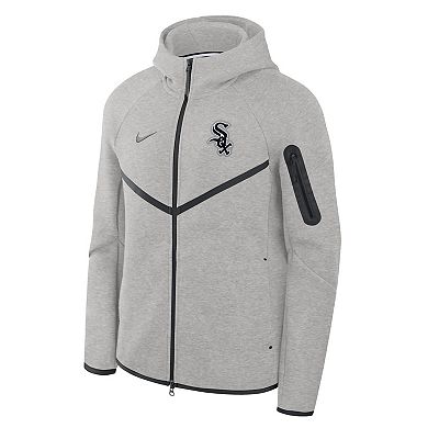 Men's Nike Heather Gray Chicago White Sox Tech Fleece Raglan Full-Zip Windrunner Hoodie