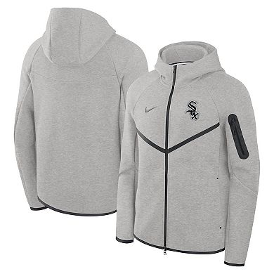 Men's Nike Heather Gray Chicago White Sox Tech Fleece Raglan Full-Zip Windrunner Hoodie