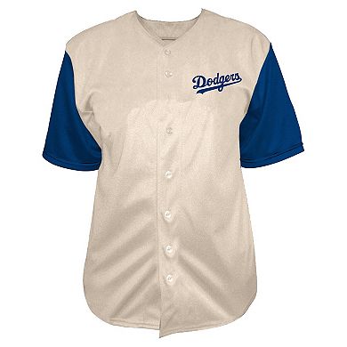 Men's Profile Cream Los Angeles Dodgers Big & Tall Full-Button Jersey
