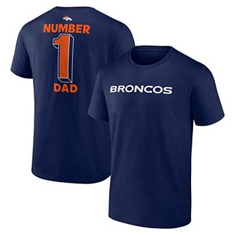 Men's Logo Athletic Navy Denver Broncos #1 Dad Jersey T-Shirt