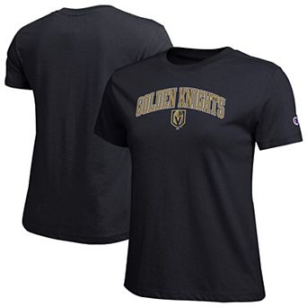 Women's Champion Black Vegas Golden Knights Arch Mascot Logo T-Shirt