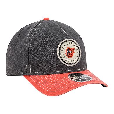Men's New Era Black/Orange Baltimore Orioles Felt M-Crown 9FORTY Adjustable Hat