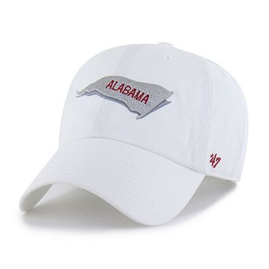 Men's '47 White Alabama Crimson Tide Vault Clean Up Adjustable Hat