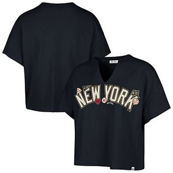 Women's '47 x Stoney Clover Lane Navy New York Yankees Oversized Notch Neck T-Shirt