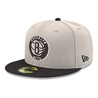 Men's New Era Gray/Black Brooklyn Nets Chrome Two-Tone 59FIFTY Fitted Hat