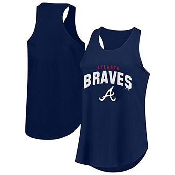 Women's Profile Navy Atlanta Braves Plus Size Wordmark Racerback Scoop Neck Tank Top