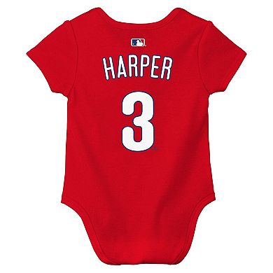 Newborn & Infant Nike Bryce Harper Red Philadelphia Phillies Name & Number Bodysuit