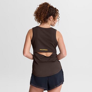Women's Fanatics Brown San Diego Padres Draped Mesh Back Performance Tank Top