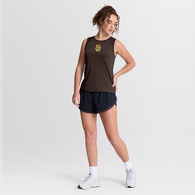 Women's Fanatics Brown San Diego Padres Draped Mesh Back Performance Tank Top