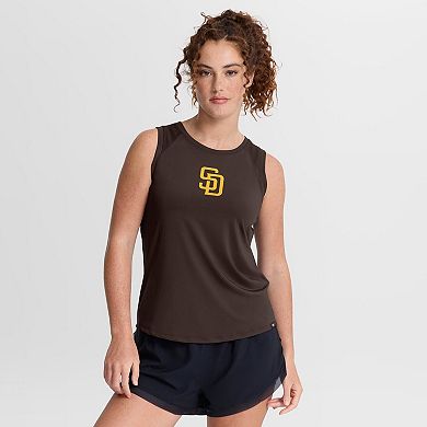 Women's Fanatics Brown San Diego Padres Draped Mesh Back Performance Tank Top