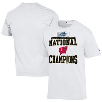 Men's Champion White Wisconsin Badgers 2026 NCAA Frozen Four Women's Ice Hockey National Champions Locker Room T-Shirt