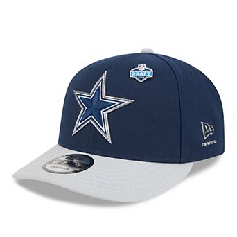 Men's New Era Navy/Silver Dallas Cowboys 2026 NFL Draft On Stage Pre-Curved 9FIFTY Snapback Hat