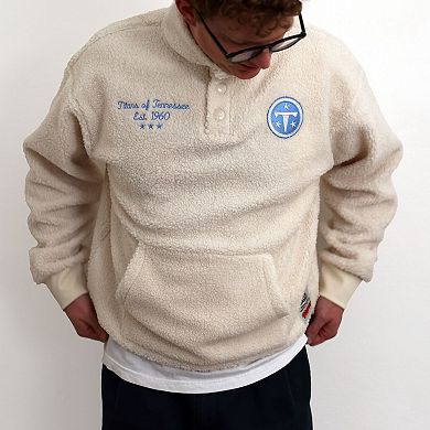 Unisex Cream HANG x Tennessee Titans Oversized Sherpa Quarter-Snap Jacket