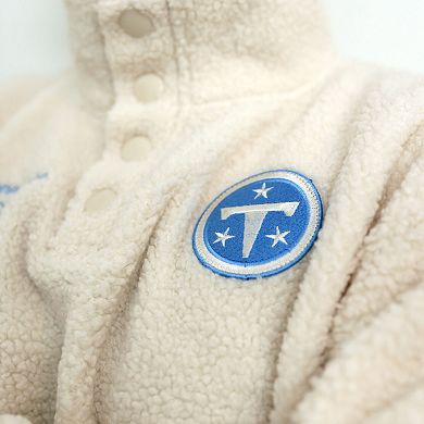 Unisex Cream HANG x Tennessee Titans Oversized Sherpa Quarter-Snap Jacket