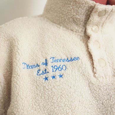 Unisex Cream HANG x Tennessee Titans Oversized Sherpa Quarter-Snap Jacket