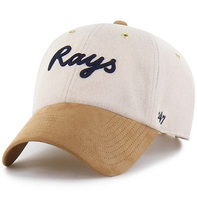 Men's '47 x Stoney Clover Lane Natural/Tan Tampa Bay Rays Script Charm Clean Up Adjustable Hat