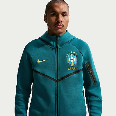 Men's Nike Green Brazil National Team 2026 Tech Fleece Windrunner Raglan Full-Zip Hoodie