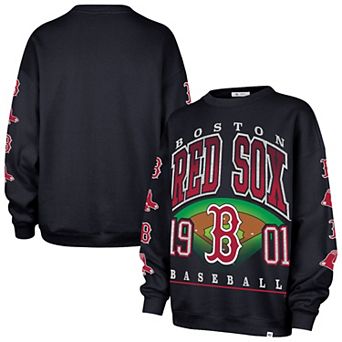 Women's '47 Black Boston Red Sox Trendy Team Go Big Oversized Sweatshirt