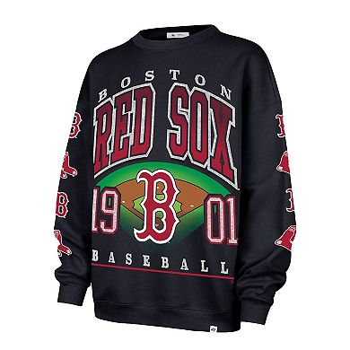 Women's '47 Black Boston Red Sox Trendy Team Go Big Oversized Sweatshirt