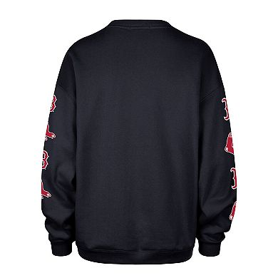 Women's '47 Black Boston Red Sox Trendy Team Go Big Oversized Sweatshirt