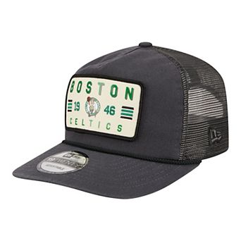 Men's New Era Charcoal Boston Celtics Washed Patch 19TWENTY Adjustable Trucker Hat