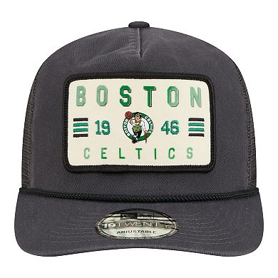 Men's New Era Charcoal Boston Celtics Washed Patch 19TWENTY Adjustable Trucker Hat