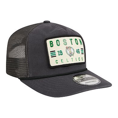 Men's New Era Charcoal Boston Celtics Washed Patch 19TWENTY Adjustable Trucker Hat