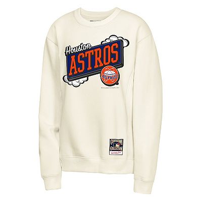 Youth Mitchell & Ness Natural Houston Astros Retro Billboard Sweatshirt