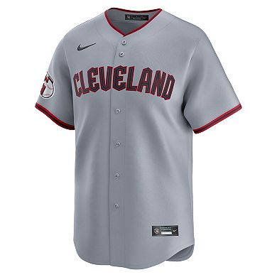 Men's Nike Gray Cleveland Guardians Road Limited Jersey