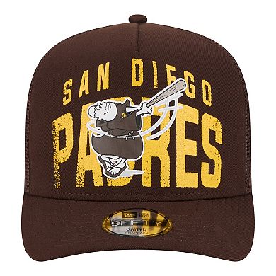 Youth New Era Brown San Diego Padres Logo Fade A-Frame 9FIFTY Snapback Hat