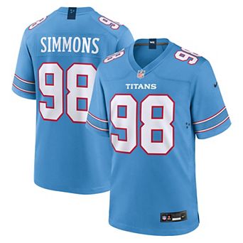 Men's Nike Jeffery Simmons Light Blue Tennessee Titans Game Jersey