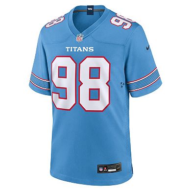 Men's Nike Jeffery Simmons Light Blue Tennessee Titans Game Jersey